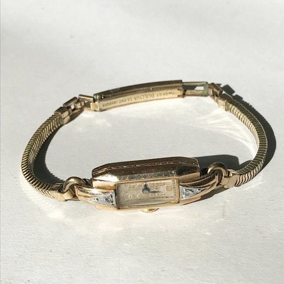 Vintage Bulova Art Deco Ladies Bracelet Watch 10k Case 1/20 12K Gold Filled Band